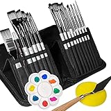 Pinselset 20 Stück, Pinsel Set Acrylfarben für Aquarellmalerei Ölmalerei mit...