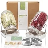 hellosprout® Sprossenglas mit rostfreiem Edelstahlgitter | 12,5 x 12,5 x 16cm | 2X 1000...