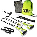 BodyCROSS Premium Schlingentrainer mit Umlenkrolle für zuhause| Sling Trainer Set mit...