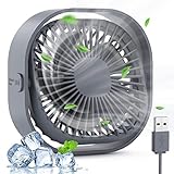 BOSONER Mini Ventilator USB Leise Klein: USB Fan Tischventilator Sehr Leiser - Kleiner...