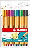 Fineliner - STABILO point 88 - 15er Pack - mit 15 verschiedenen Farben