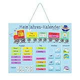 Navaris Kalender Tafel für Kinder - Lerntafel Jahreszeiten Uhr - Magnet Spiel Lernuhr -...