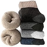 Josnown Thermosocken Herren, 5 Paar Dicke Frotteesohle Winter Warme Socken, Anti Schweiß,...