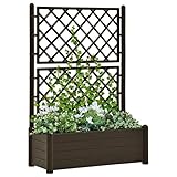 UYSELA Startseite Möbel Garten Pflanzkasten mit Rankgitter 100x43x142 cm Größe PP mocca