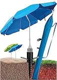 4smile Sonnenschirm Strand 3-IN-1 SET - UV50+ Strandschirm windfest stabil + Bodenhülse +...