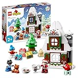 LEGO 10976 DUPLO Lebkuchenhaus mit Weihnachtsmann Figur, Weihnachtshaus-Spielzeug,...