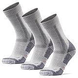 DANISH ENDURANCE Merinowolle Wander- und Trekkingsocken 3 Paare (Grau, EU 39-42)