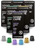 Rosso Caffe Kaffeekapseln Nespresso Kompatibel - 60 Aluminium Kaffeepads - 6 Köstliche...