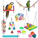 MINISOISO 13er Set Vogelspielzeug, Wellensittich Spielzeug, Vogelschaukel Vogel Spielzeug...