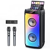 JYX Karaoke Machine mit 2 Mikrofones, großer Tragbaren Bluetooth Lautsprecher mit...
