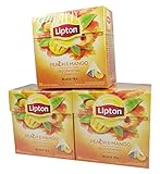 Lipton Peach Mango Aromatisierter Schwarztee 3 x 20 Pyramiden Teebeutel
