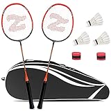 Philonext Badmintonschläger Set mit 3 Federbällen & Tragetasche & 2 Overgrip, Carbon...