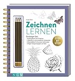 Zeichnen lernen Einsteigerset. Geschenkset für Anfänger: Set mit Anleitungsbuch, 3...