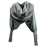 MoreChioce Strickschal mit ärmel,Damen Winterschal Halstuch Feinstrick Schal Warm...