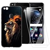 ESACMOT Schutzhülle mit Löwenmuster, kompatibel mit Huawei P10 Lite + [2 Pack]...