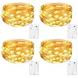 Kolpop LED Lichterkette Batterie [4 Pack], Lichterketten für Zimmer, 5m 50er Micro LED...