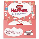 Huggies Happies trockene Baby-Pflegetücher, weich und reißfest, 10 x 100 Tücher,...