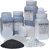 HDongany Rock Tumbler Grit Kit - 4 Stufen Körnung mit 3 mm rundem Tumbling...