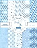 Motivpapier Bright Blue | 20 hochwertige Designs | beidseitig bedruckt | 21,59 x 27,94 cm...
