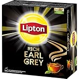 Lipton Earl Grey Tee - mit zarten, handgepflückten Schwarzteeblättern 100 Teebeutel, (1...