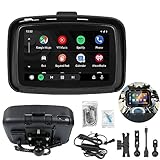 JAMCHE 4,3/5 Zoll Tragbarer IPX7 Wasserdichter Bluetooth-Motorradnavigator, Unterstützt...