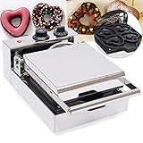 4pc Edelstahl 1100W Waffeleisen Donutmaker Mini Herzform Donut Maschine Antihaft