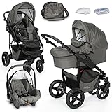 Bergsteiger Kinderwagen Babywagen Capri 3in1 | Kombikinderwagen Komplettset inkl. Zubehör...