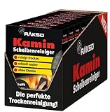 RAKSO Kaminscheibenreiniger | 16 Kaminglasreinger, 8x2 Stk. | Kaminreiniger Scheibe,...