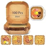 Backpapier Airfryer, 100 Stück Backpapier für Heißluftfritteuse, Wasserdicht und...