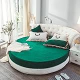 220cmVelvet Rundbett Spannbettlaken Runde Form Winter Korallenfleece Bettlaken Home Runde...