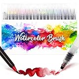 Amteker 24+1 Brush Pen Set, Malen, Aquarellstifte, Pinselstifte mit flexiblen...