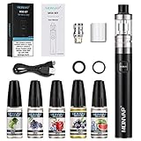 E Zigarette Starter Set 50W, MONVAP M50 Vape Pen mit 5x10ml E Liquid, Top Refill...