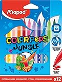 Maped - Filzstifte/Fasermaler COLOR'PEPS JUNGLE mit mittlerer Spitze - 12x Stifte,...