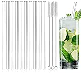 10x Glasstrohhalme Lang - Glas Trinkhalme Glas Strohhalm Kurz 15cm - Glasstrohalme...