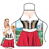 Virtcooy Bayerische Schürze | Oktoberfest Kochschürze | Bayerische Schürze für Damen...