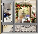 Fensterfolie Weihnachten Gold Grün Sichtschutzfolie Fenster Klebstofffrei Fensterfolie...