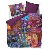 ESSENZA Bettwäsche Delhi Purple Lila Mandala Patchwork Wendeoptik Satin, Größe:135 cm x...