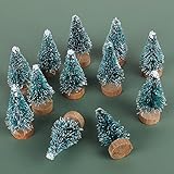 12 Stück Mini Weihnachtsbaum, Künstlicher Flaschenbürste Weihnachtsbaum für...