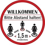 8 Stück Abstand Halten Aufkleber-25cm x 25cm rutschfesten Abstand halten Aufkleber...