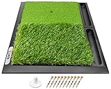 JAYA Golf-Schlagmatte mit Ballablage, schwerer Gummiunterseite, Golf Tees und Gummi Tee...