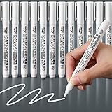 RiyaNed Acrylstifte,Weiß Stift Wasserfest Marker,Geeignet für Holz, Metall, Glas, Stoff,...