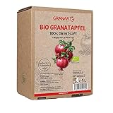 3 Liter Bio Granatapfel Direktsaft (Muttersaft), naturtrüb und ungefiltert, Bio...