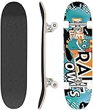 Hikole Skateboard, Komplettboard, Skateboard aus Holz, 79 x 20 cm, kanadisches Ahorn, 85...