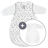 Coconette Ganzjahres Baby-Schlafsack Circle - 2-teilig: Langarm Innensack & gefütterter...