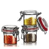 BigDean 12er Set Vorratsgläser 125ml - Drahtbügelglas Gewürzglas mit Deckel &...