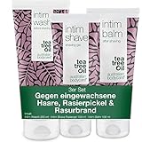 Australian Bodycare 3er Intimrasur Set gegen eingewachsene Haare, rote Pickel & Rasurbrand...