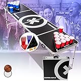 BeerCup Bierpong Tisch, Beer Pong Tisch Set, Bierpongtisch Stabil& Versiegelt, Beerpong,...