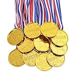 flintronic 12 Stücke Gewinner Medaillen，Kunststoff Medaillen Gold Kinder für Sport,...