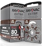 80 Batterien für Hörgeräte Rayovac Extra 312-10 Blister à 8 Batterien