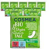 Cosmea Bio Ultra-Binden, Normal ohne Duft, Vorteilspack (12 x 16 Stk). Hygiene-Einlagen...